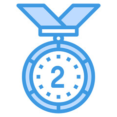 Medal blue line icon