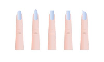 Vector illustration of finger with manicure
