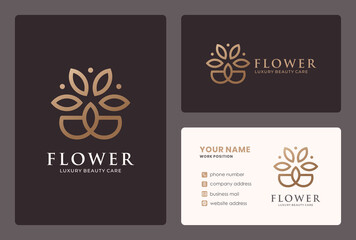 monogram flower logo mark