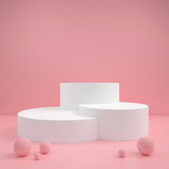 abstract geometric shape pastel color template minimal modern style wall background,for booth podium stage display table mock up composition 3d rendering 