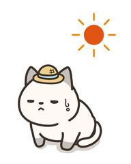 熱中症の猫と太陽