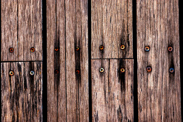 four dark, brown  floor vintage texture retro background, wood planks. plank texture with natural pattern. Hard wood texture. Natural grain of wood.