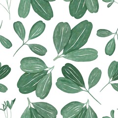Seamless pattern with hand drawn floral elements