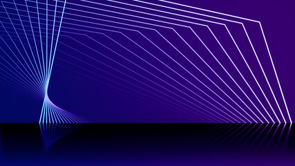 Neon Futuristic Abstract Blue And Purple Light Shapes line diagonals.