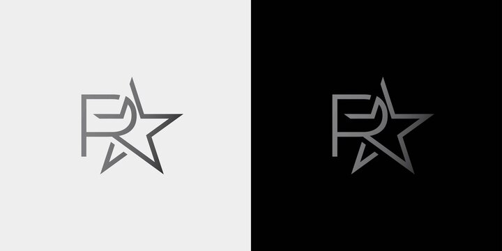 The initial logo of the letter R star icon is modern and cool