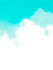 Obraz premium 可愛いふわふわ雲の空4グラデあり水色