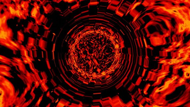 Lava from the hell backdrop design and ember wall appearing flame wave in cracked hole, explosion  effects, 4K Looping Animated Background