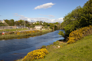 Fototapeta premium The coastline at the town of Brora in the Scottish Highlands, UK