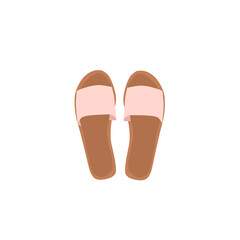 Women's summer shoes collection. Top view.  Female flip flops, shoes, sneakers. Hand draw vector illustration