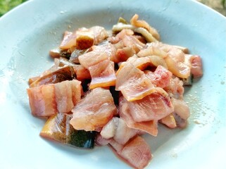Eel fillet,Fresh eel Prepare to cook, Eel meat with bones removed