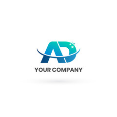 244. AD Letter Logo Design .