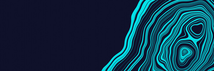 Abstract Blue topographic contour lines - obrazy, fototapety, plakaty