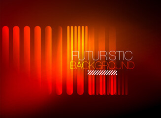 Bright neon color techno abstract background, shiny glowing neon lines in the dark background