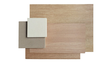 interior mood tone presentation board showing combination of material containing light oak wooden...