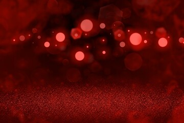 red beautiful sparkling glitter lights defocused bokeh abstract background, holiday mockup texture with blank space for your content