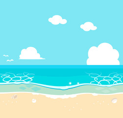 Fototapeta na wymiar 砂浜と海の背景素材