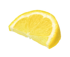 ripe lemon slices isolated on white background, with clipping path.