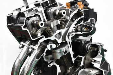 バイクエンジンのカットモデル