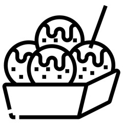 Takoyaki line icon