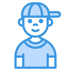 Boy blue line icon