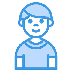 Boy blue line icon