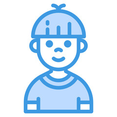 Boy blue line icon