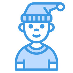 Boy blue line icon