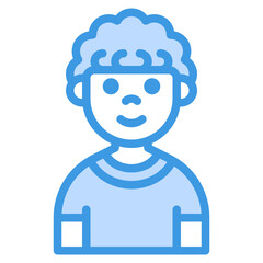 Boy blue line icon