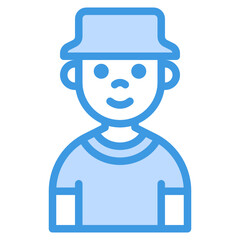 Boy blue line icon