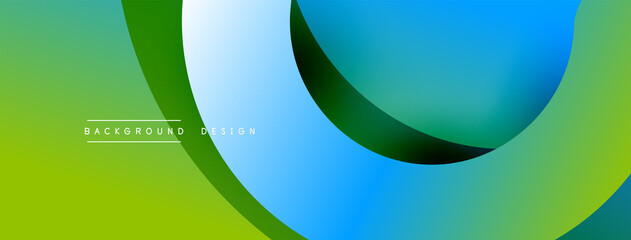Abstract overlapping lines and circles geometric background with gradient colors