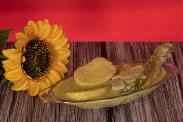 Chicken in Masak Lemak Cili Api. This is a popular local dish in Malaysia. Selective focus points. Blurred background