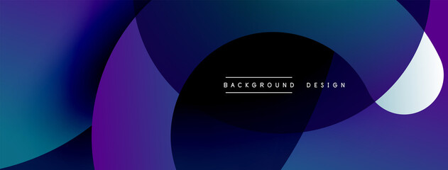 Abstract overlapping lines and circles geometric background with gradient colors