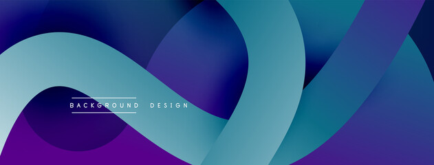 Abstract overlapping lines and circles geometric background with gradient colors