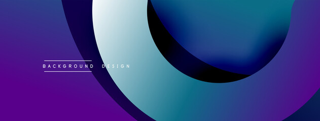 Abstract overlapping lines and circles geometric background with gradient colors