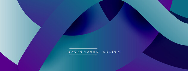 Abstract overlapping lines and circles geometric background with gradient colors