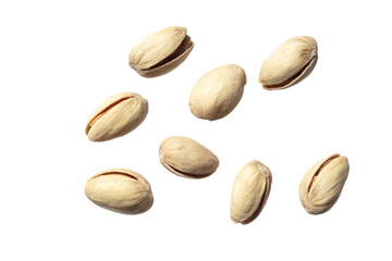 Pistachio nuts isolated on white background