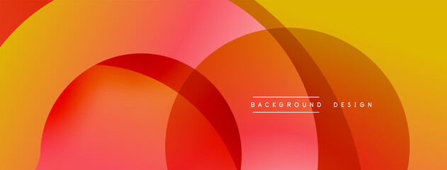 Abstract overlapping lines and circles geometric background with gradient colors