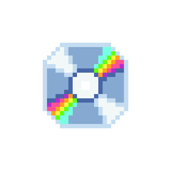 Obraz premium Compact disc icon. Pixel art style. Audio movies CD DVD. Web site design. 8-bit. Video game sprite. Isolated abstract vector illustration. 