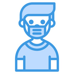 Boy blue line icon