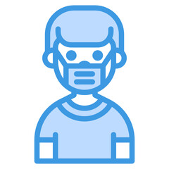Boy blue line icon
