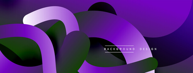 Abstract overlapping lines and circles geometric background with gradient colors