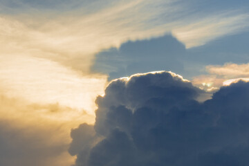 Beautiful colorful sky and rain clouds