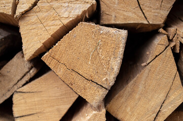 chopped oak firewood