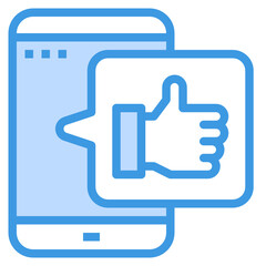 Rating blue line icon