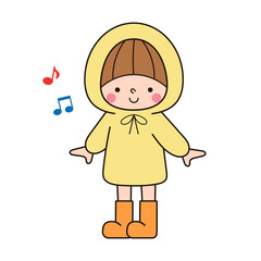 レインコートを着た子ども