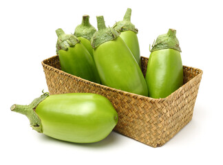 Ripe eggplant isolated on a white background