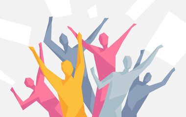 Silhouette di persone che gioiscono