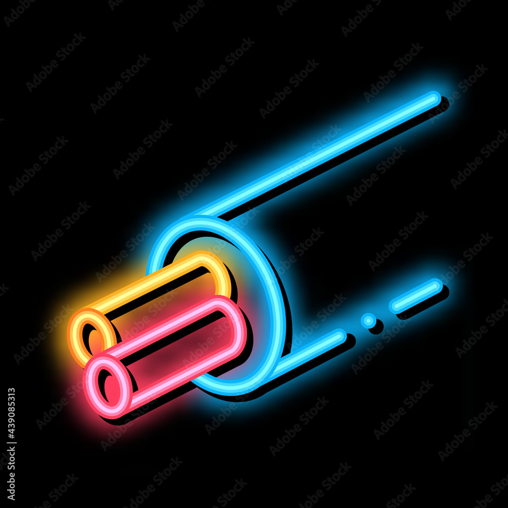 Poster cable with electrical cords neon light sign vector. glowing bright icon cable with electrical cords 