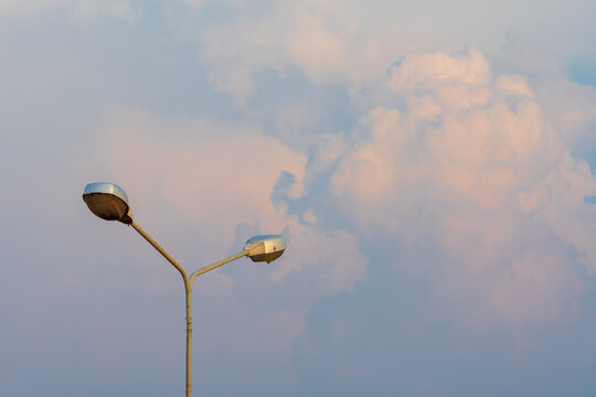 Street lamp with a cloud background