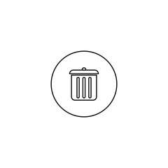 Trash Bin Icon. Vector illustration for graphic design, Web, UI, app.